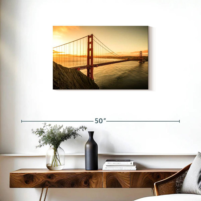 Majestic Golden Gate Sunrise, H 20 po x l 30 po