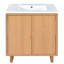 Ensemble de meuble-lavabo 30 po avec lavabo, armoire combinée, armoire de rangement pour salle de bain, structure en bois massif-177584292