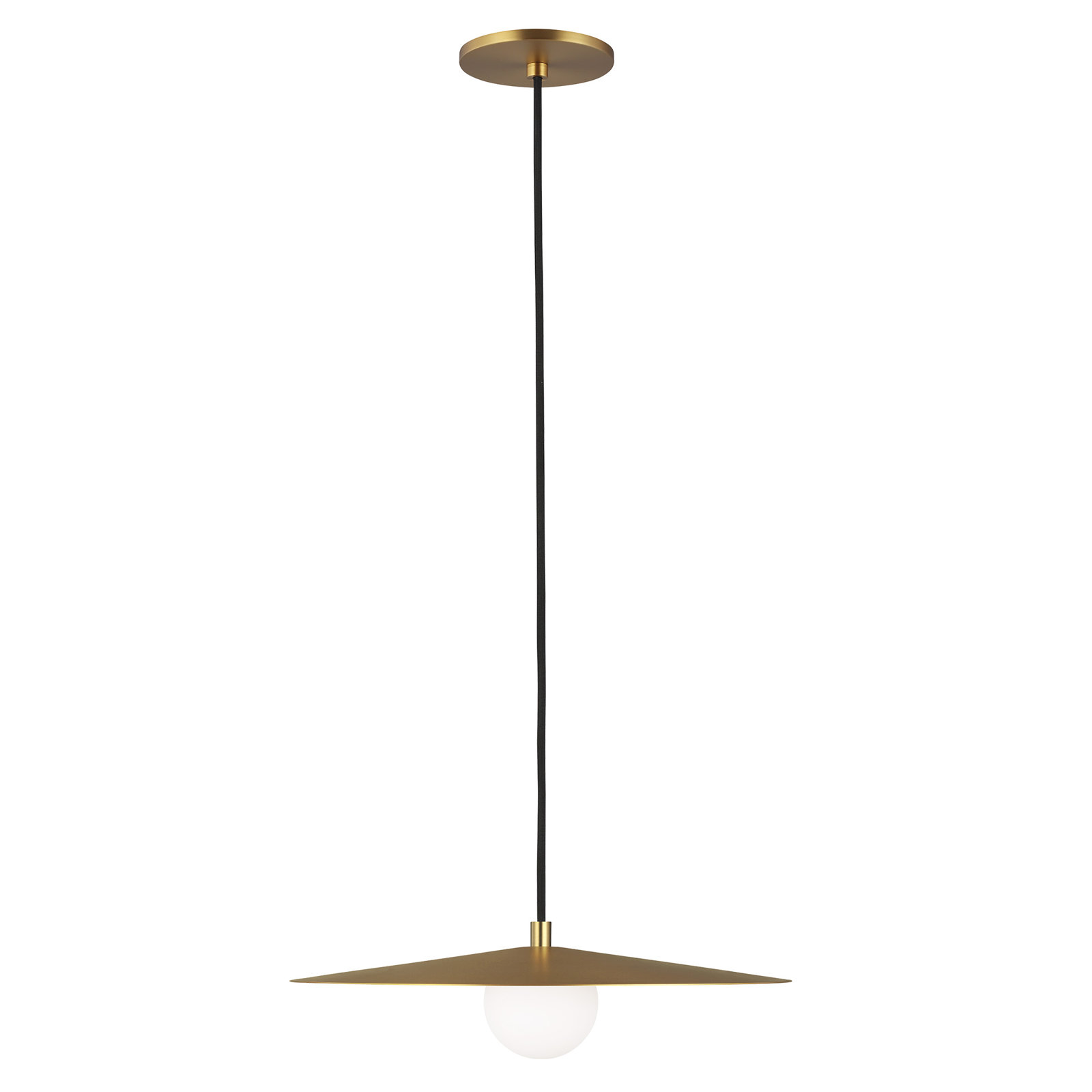 Pirlo Single Light Metal Dimmable Pendant, Aged Brass, Yes