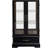 Lighted Glass Curio Cabinet with Adjustable Shelves - Elegant 2-Door Display Cabinet & Built-in Drawer, Includes Bulb - BLACK-581563867