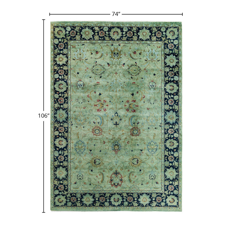 Overyed One-of-a-Kind Rectangle 6'2" X 8'10" Hand Knotted Area Rug