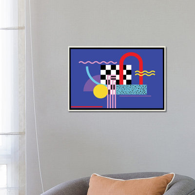 Motif de Memphis 109 - années 80/90 rétro - reproduction d'art mural - toile encadrée