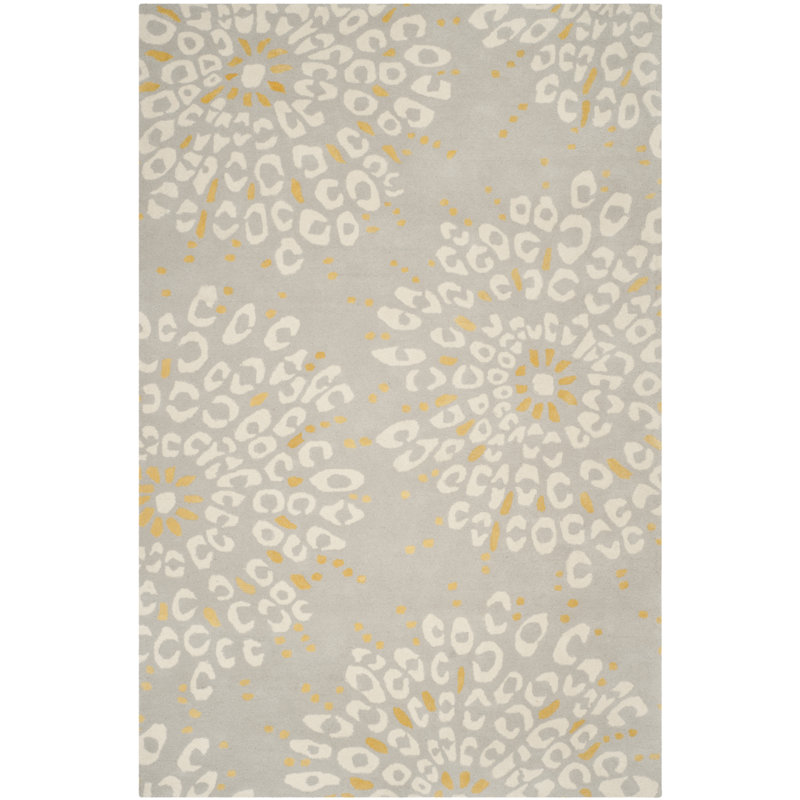 Verdell Floral Wool Hand Woven Area Rug, Rectangle 122 x 183 cm