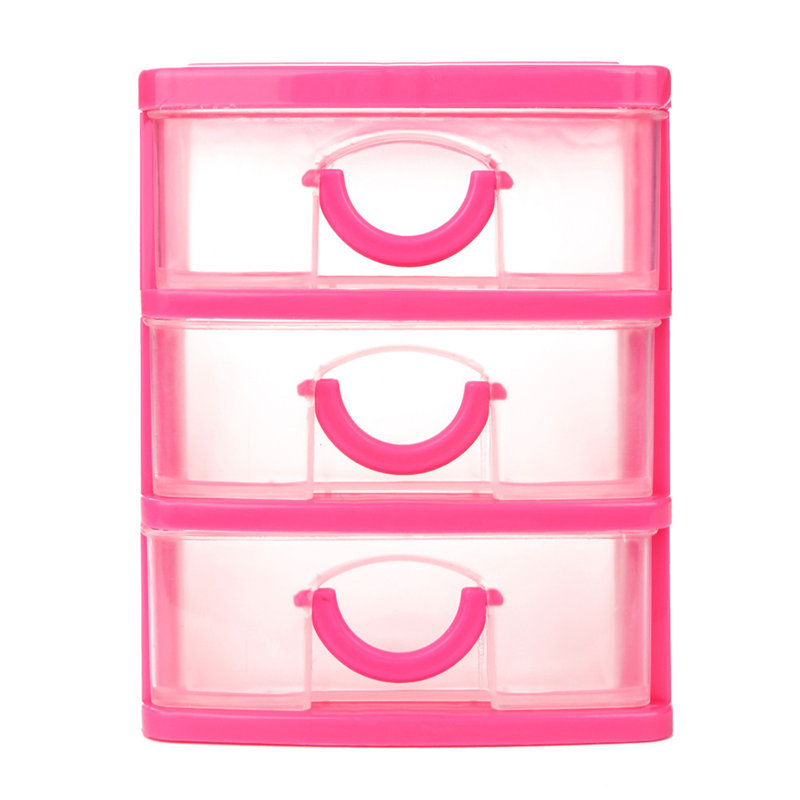 Plastic Desktop Drawer Sundries Case Small Objects, Red