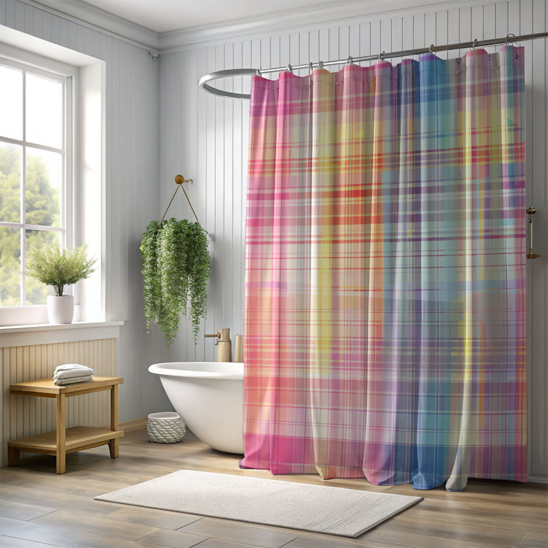Plaid Dyes - Rideau de douche Premium, H 74 po x l 71 po