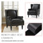 Fauteuil à oreilles en similicuir noir rembourré avec garniture cloutée Duward-374568034