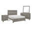 Ensemble de chambre à coucher pour très grand lit 4 pièces Ko, détails en panneaux, poignées en métal noir, gris rustique-110985772-110985773