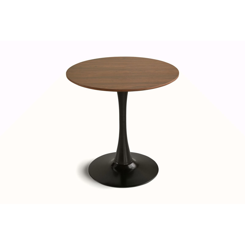 Table de salle à manger ronde 31,5 "pour 2 à 4 personnes avec plateau en noyer, table de cuisine Mid-Century en noyer , table à piédestal pour petit bureau à domicile