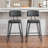 Bar Stools Set of 2 with PU Leather Upholstery and Metal Frame-227692736