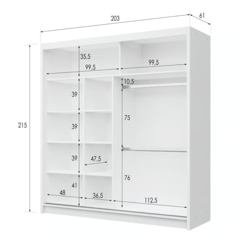 Bhopal Manufactured Wood Wardrobe, White