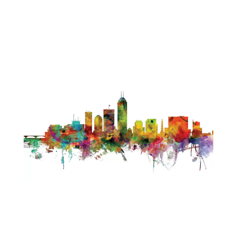 Indianapolis, Indiana Skyline by Michael Tompsett - Wrapped Canvas Gallery-Wrapped Canvas Giclée