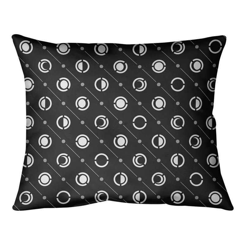 Coussin lombaire Moon phases, H 10 po x l 14 po, Noir, Duvet/plume
