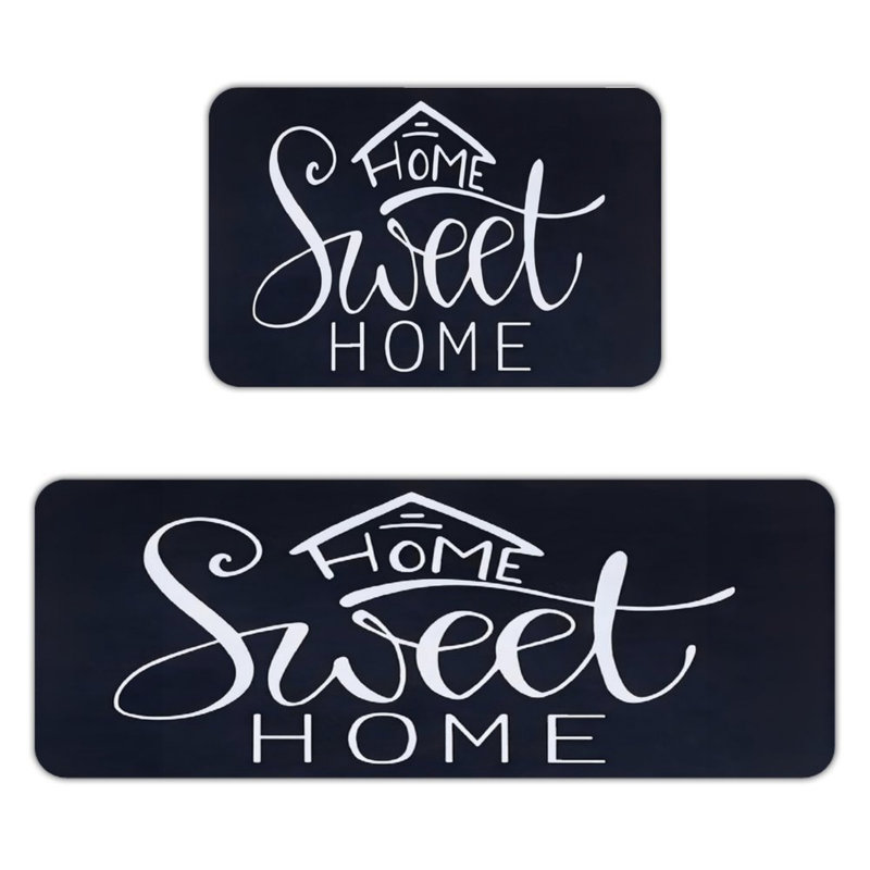 Tapis de cuisine noir 2 pièces Sweet Home