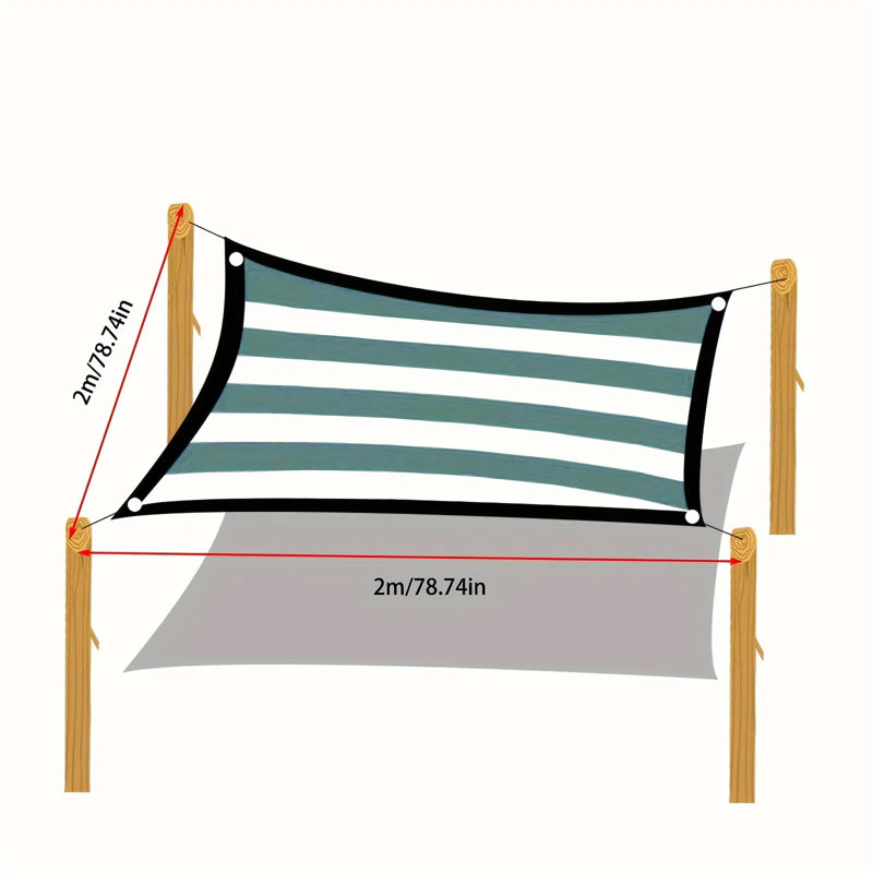 Large Rectangular Sunshade Outdoor Hdpe Fabric, 85-90% Shading Rate Waterproof Uv Block Tarp For Courtyard Garden Pool Patio, Reinforced Edges Easy Install Multi-functional Shade Ne