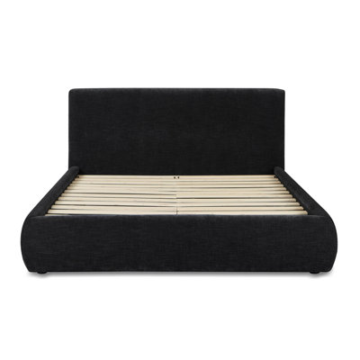 Taupe Textured Velvet Bed