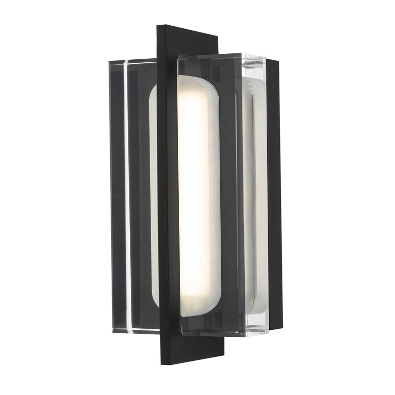 Avani LED Wall Sconce with Clear Acrylic Diffuser, Modern Architectural Design, 3-CCT Selectable, Dimmable, Wet-Location Rated, ADA Compliant