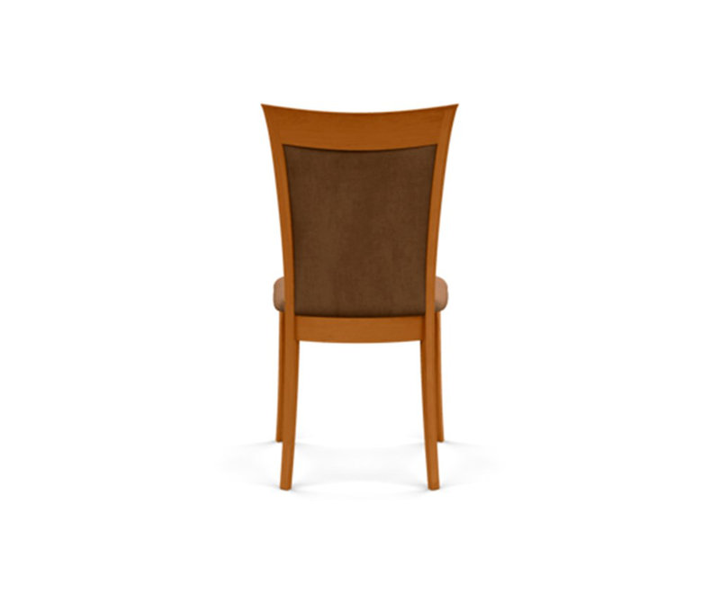 Morgan Leather Dining Chair, Natural Cherry, White