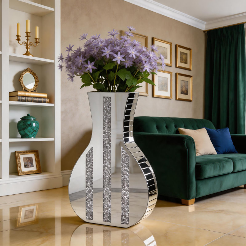 Handmade Crystal Glass Floor Vase