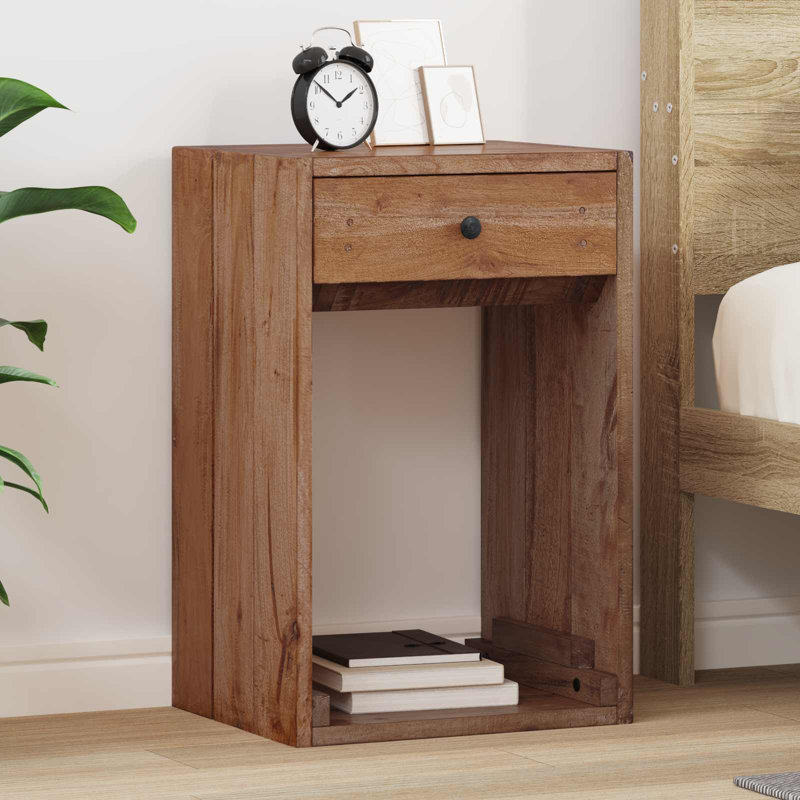 63cm W Solid Wood Bedside Table