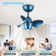 18" Small Ceiling Fan with Light and Remote for Kids Room