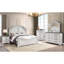 Table de chevet blanche antique avec 3 tiroirs - style transitionnel 3 po