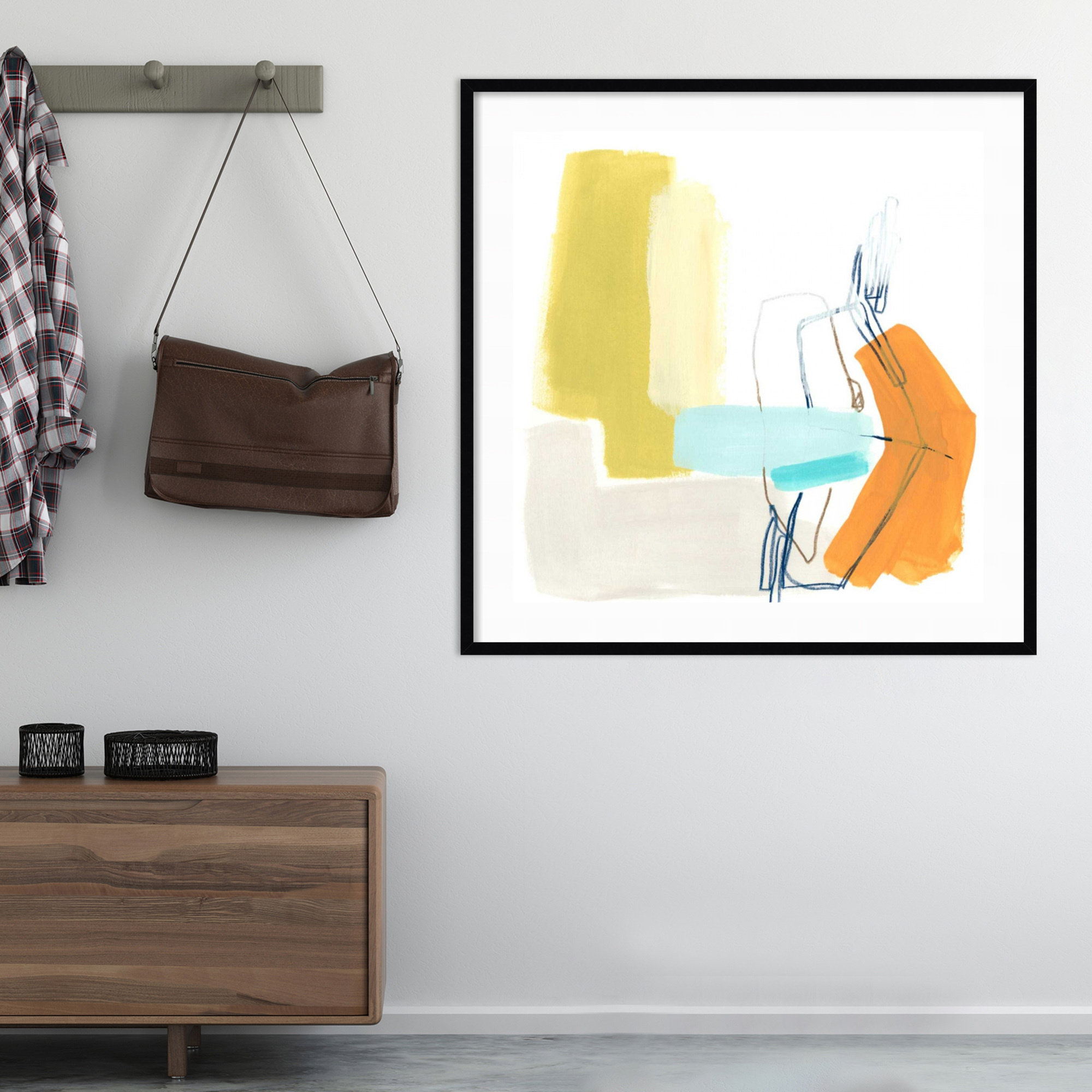 Adagio IV by June Erica Vess, 41.38" H x 41.38" W x 0.88" D, Noir Black Framed Paper