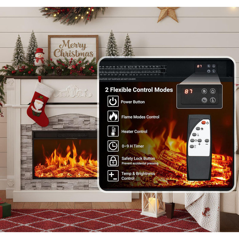 51" Electric Fireplace With Mantel