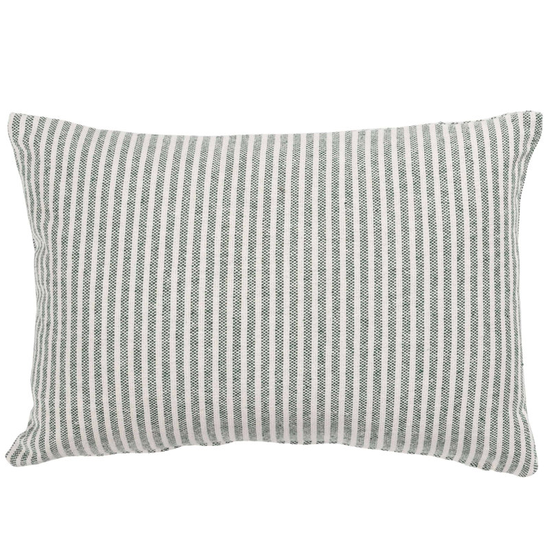 Striped Green Cushion, 43x30cm, Feather filled