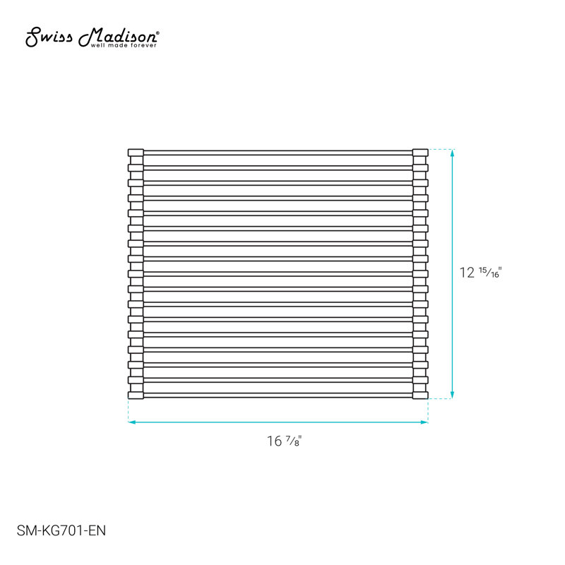 Grille d'évier de cuisine 17 po x 13 po Swiss Madison, Vert