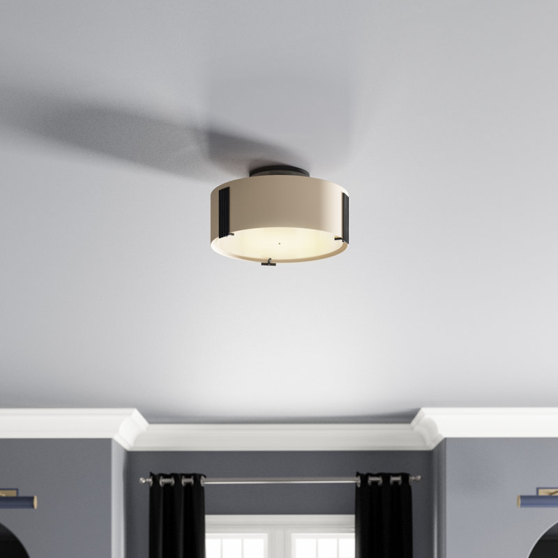 Impressions 3 - Light Semi Flush Mount, Black, 7.2" H x 18.4" W x 18.4" D