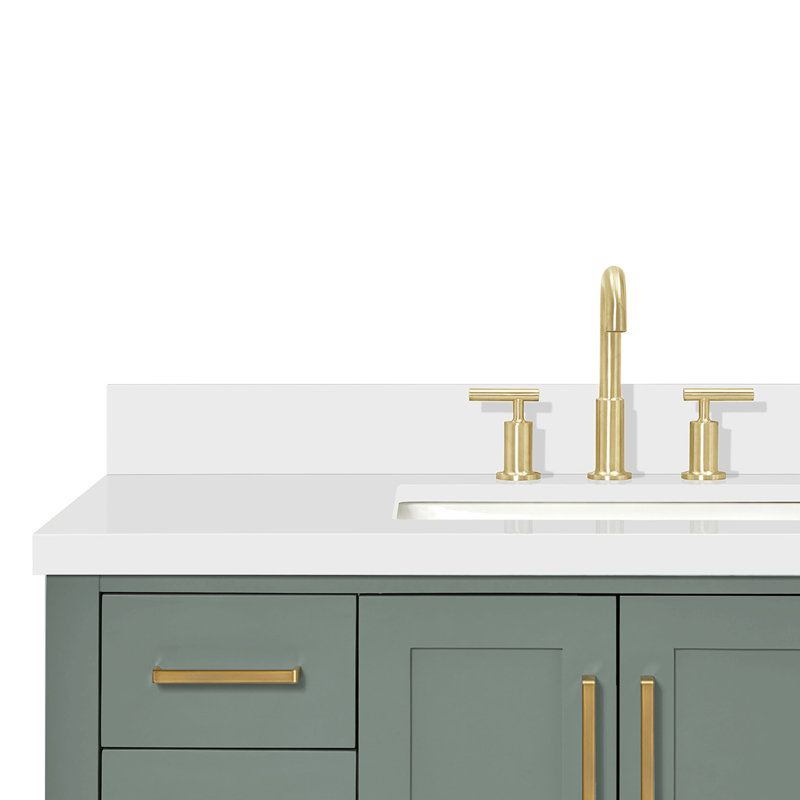 Ensemble de meuble-lavabo simple 43 po Moille, Rectangular, Vert rétro