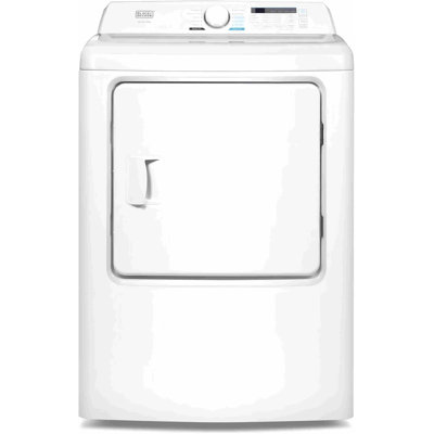 Black+decker 7.0 Cu. Ft. Front Load Dryer, Electric Clothes Dryer With Led Display And Dial Control, 5 Sensor And In White