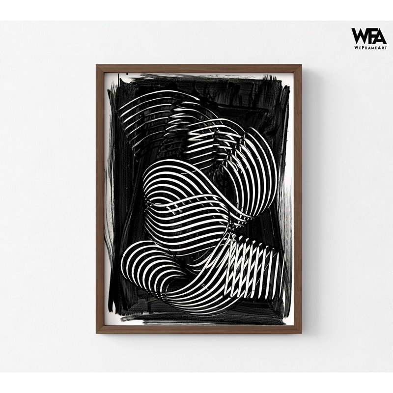 «Henri I» par Urban Road, décor de couloir abstrait noir et blanc, impression abstraite moderne noire audacieuse, impression d'art visuel alternatif
