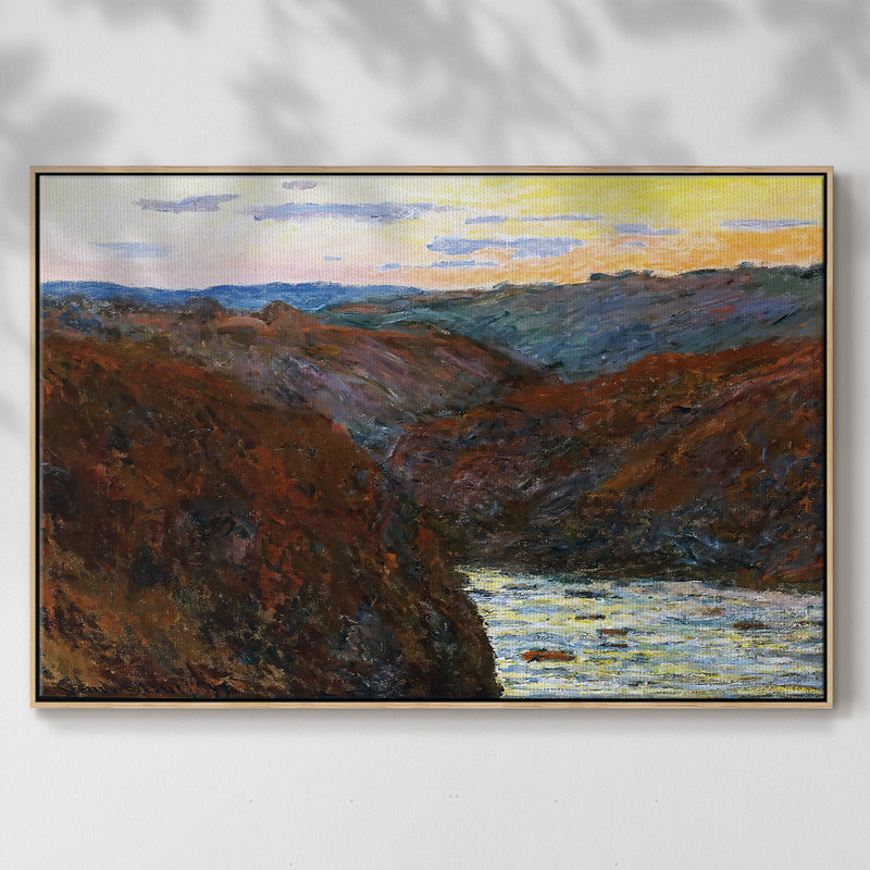 Vallée de la Creuse, coucher de soleil, 1889 02, reproduction d'art sur toile, H 25 po x l 37 po x P 2 po, Naturel