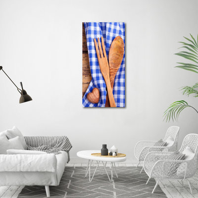 Wooden Cutlery - Wrapped Canvas Print