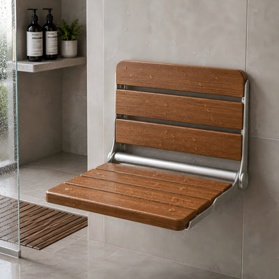 Siège de douche mural pliant, banc de douche pliable de 16 pouces pour les petites salles de bain