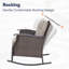Ensemble de 3 chaises berçantes d'extérieur incurvées en rotin avec table d'appoint-506191271