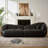 Markena 104.3” Upholstered Black Couch Modern Leather Sofa with Sloped Arms
