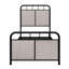 Lit simple, lit plateforme en métal, revêtement en lin, tête de lit en tissu, structure de pied, longue durée, fonctionnement silencieux, assemblage rapide sans complexité, aucun sommier tapissier requis, lit d'une capacité de 250 lb