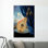 Décoration murale abstraite sur toile abstraite: reproduction d'art poire guitare sur verre, toile noire encadrée 1P
