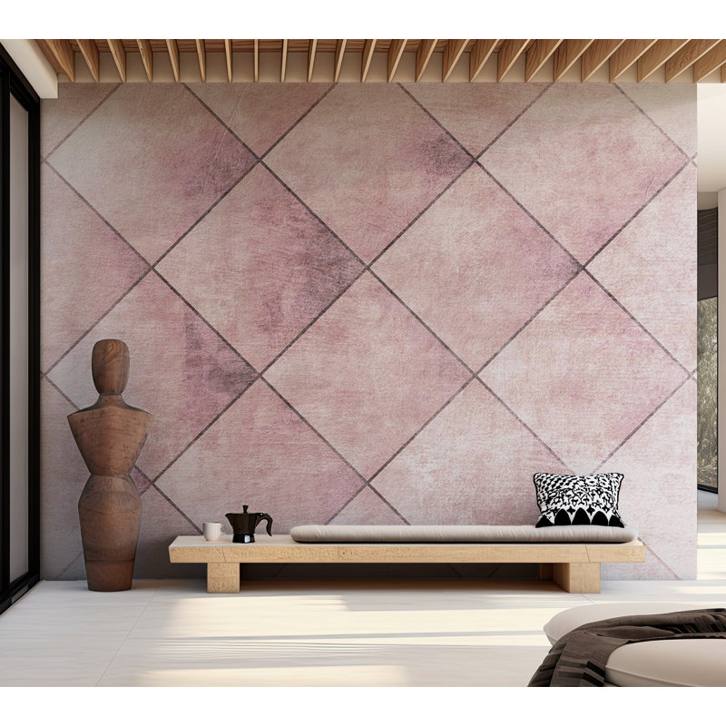 Murale pelez et collez Deserea, Rose, L 57 po x L 41 po