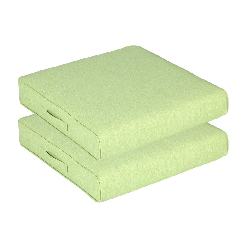 Aoodor Patio Chair Cushions Set, Meadow Green, 24" W x 24" D