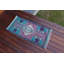 Tapis turc rétro tissé à la main idéal pour la décoration bohémienne comme petit tapis de sol ou tapis pastel