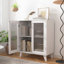 Rangement pour armoire de salon moderne avec 2 portes en verre et tablette réglable
