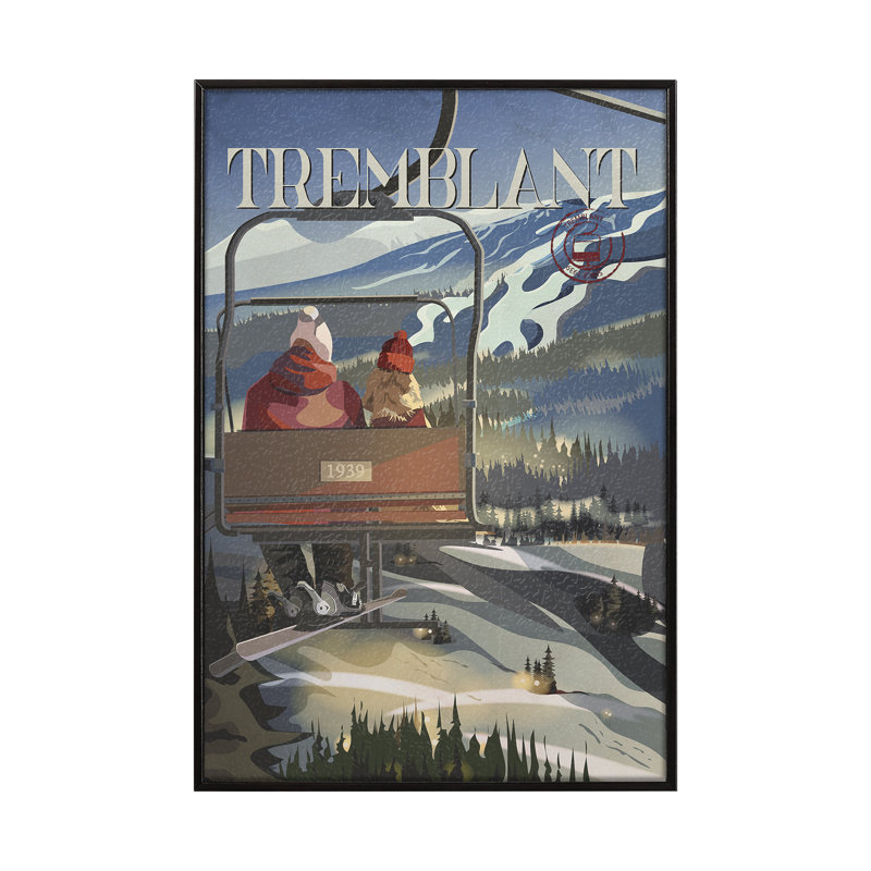 Série d'art «Go Go Canada» de Québec, Cadre flottant noir, H 15,5 po x l 10,5 po x P 1,5 po, Sans mat