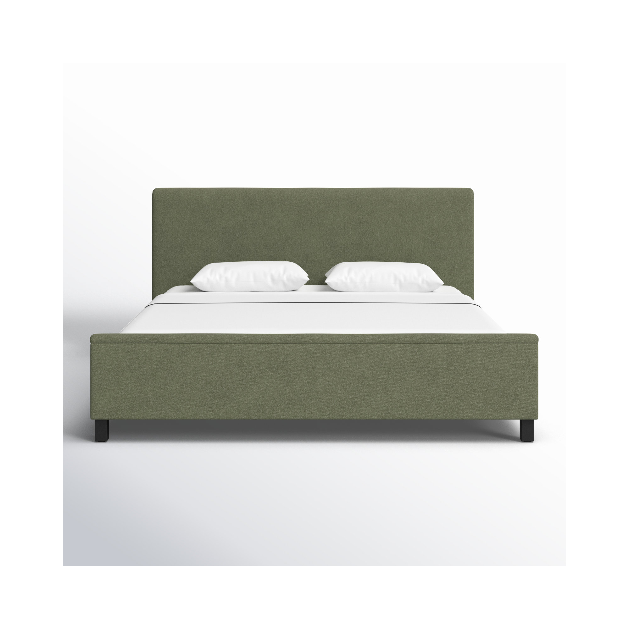 Finney Upholstered Bed, Sage Green, Queen