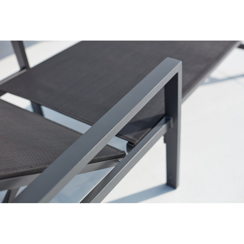 Chaise longue inclinable 24 po, Noir