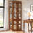 71" Tall Corner Cabinet with Multi-Colour LED Lights, 5-Tier Corner Display Cabinet with Doors