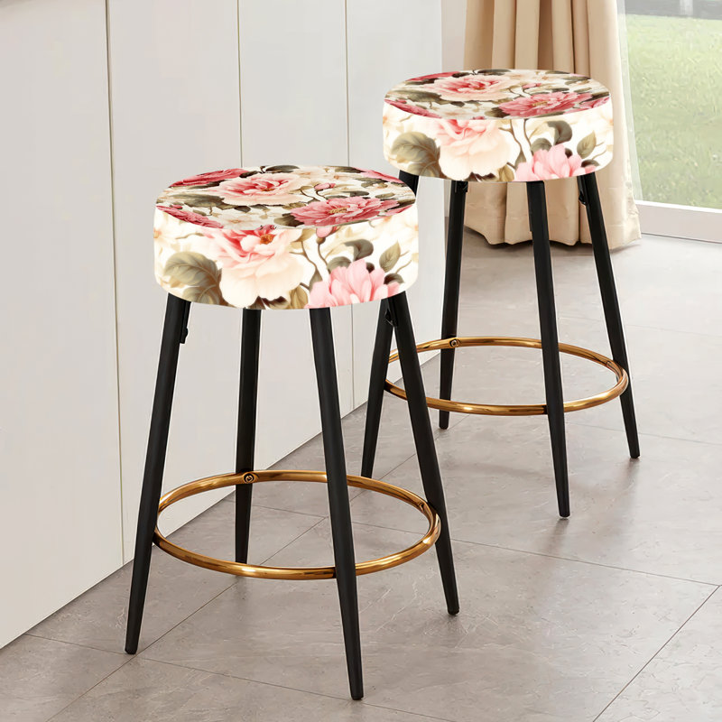 Ensemble de 2 tabourets de bar Beige Vintage