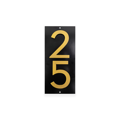 Steel Vertical Magnetic Modern Address Plaque (4" Numbers - 2 Characters) - Hunter Green/White